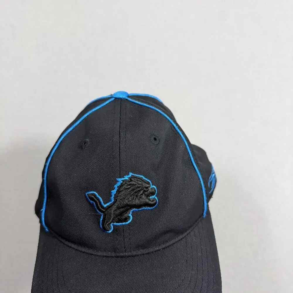 Vintage Detroit Lions Hat Reebok Cap Youth Kids Black Blue Y2K Football 2000s